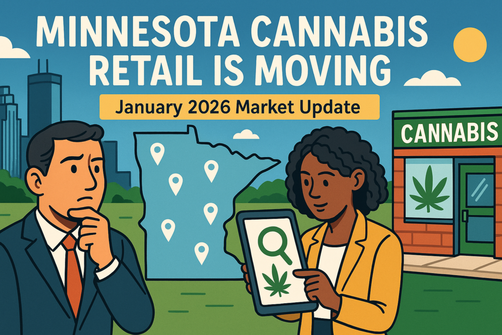 Minnesota cannabis retail business owner reviewing dispensary license application - January 2026 market opportunities