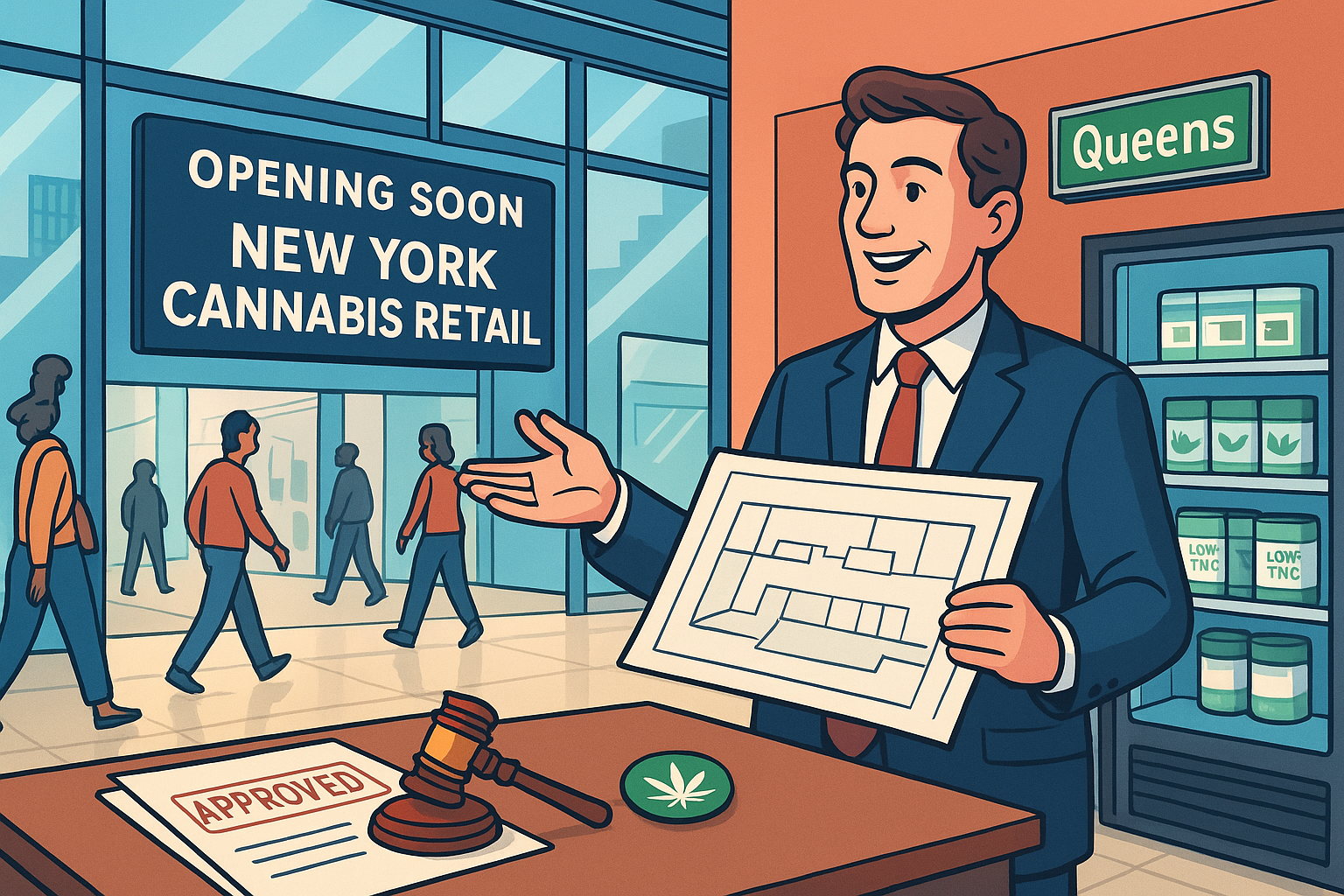 New York cannabis retail dispensary storefront in Queens - March 2026 licensing activity