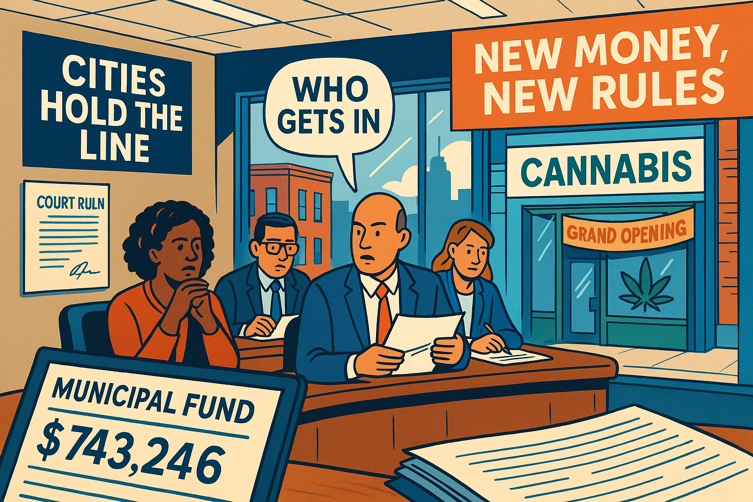 Ohio cannabis retail storefront with customers entering - April 2026 market update showing new dispensary openings