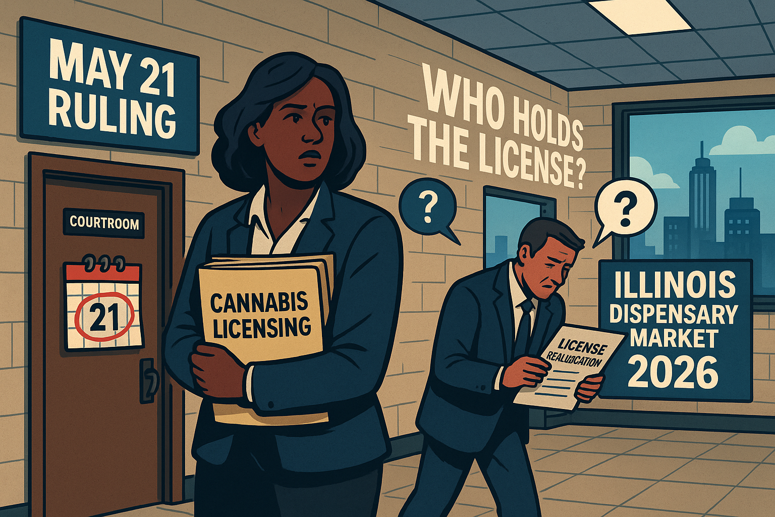 Illinois cannabis retail dispensary storefront in Springfield with conditional zoning approval - April 2026 market update