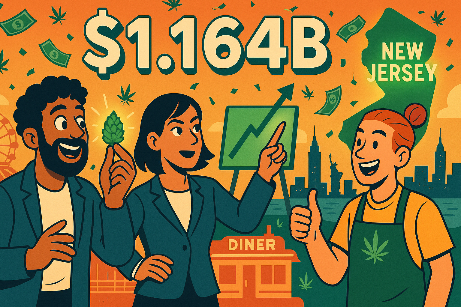 Warehouse worker checking cannabis inventory on tablet inside New Jersey distribution facility, New Jersey cannabis retail June 2026 market update