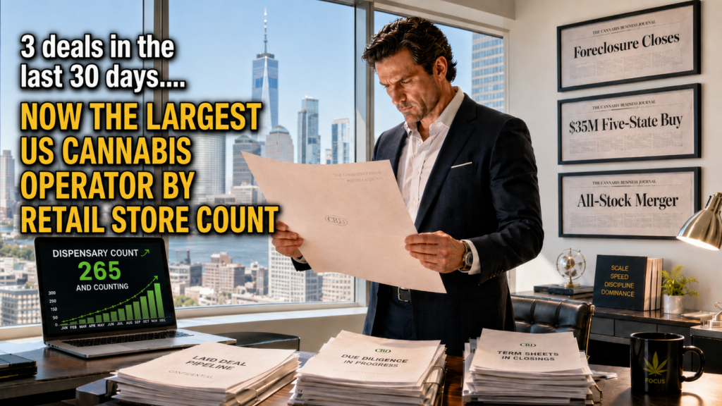 August 2026 cannabis M&A deal tracker showing Vireo Growth multi-state acquisition wave