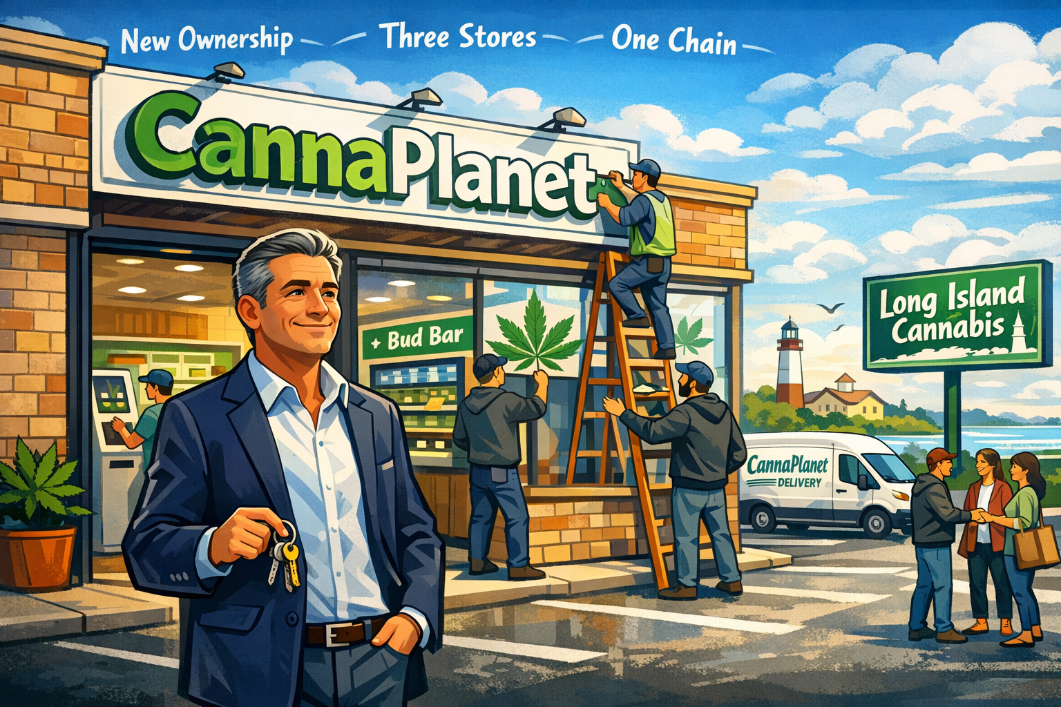 Brooklyn adult-use dispensary storefront on Atlantic Avenue with walk-in customers, part of New York cannabis retail August 2026 expansion.